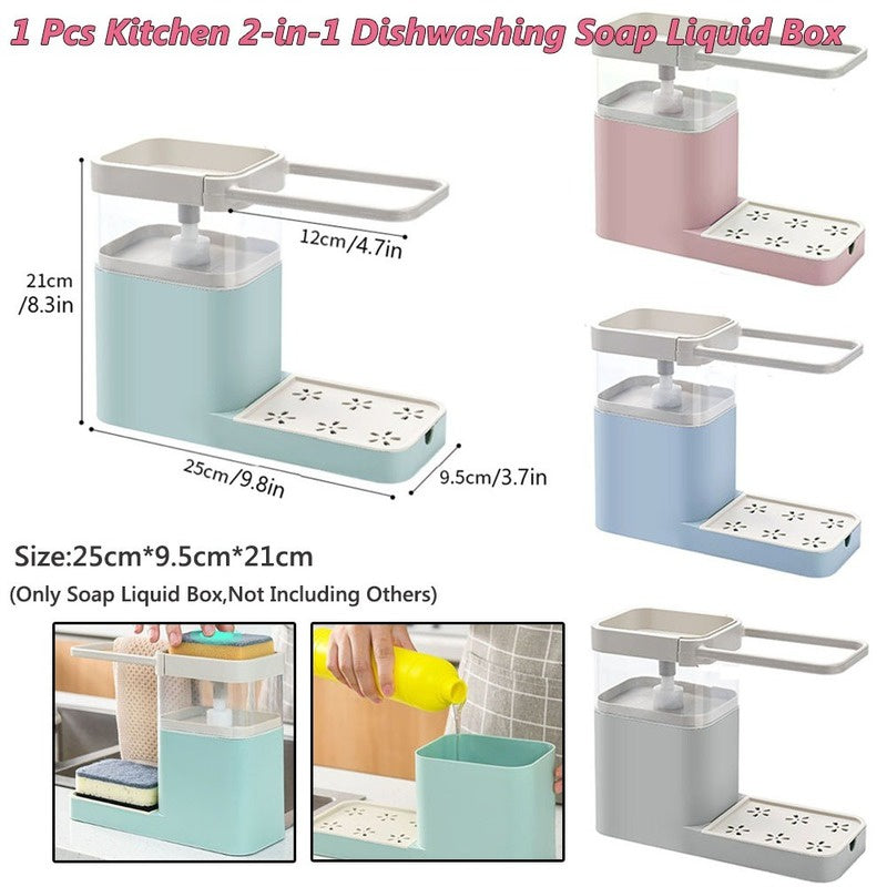 Kitchen soap dispenser with sponge box sponge washer plastic dishwashing  liquid detergent 2 in 1 push-type soap dispenser - Price history & Review, AliExpress Seller - Mr. Hai Youpin Store