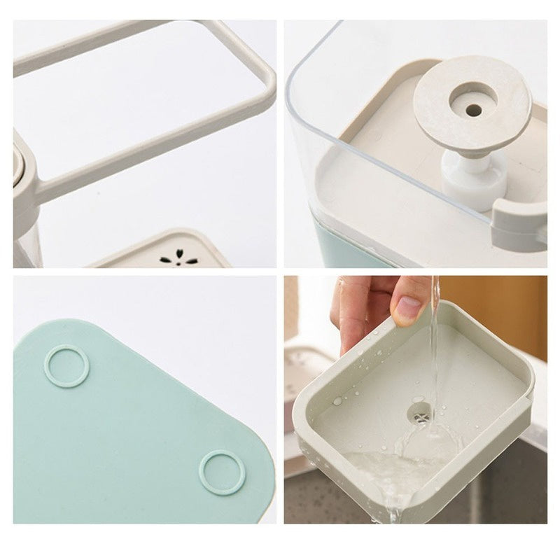 1 Pcs Kitchen 2-in-1 Dishwashing Soap Liquid Box Creative Dishwashing  Detergent Dispenser Sponge Wipe Storage Holder (Only Soap Liquid Box, Not