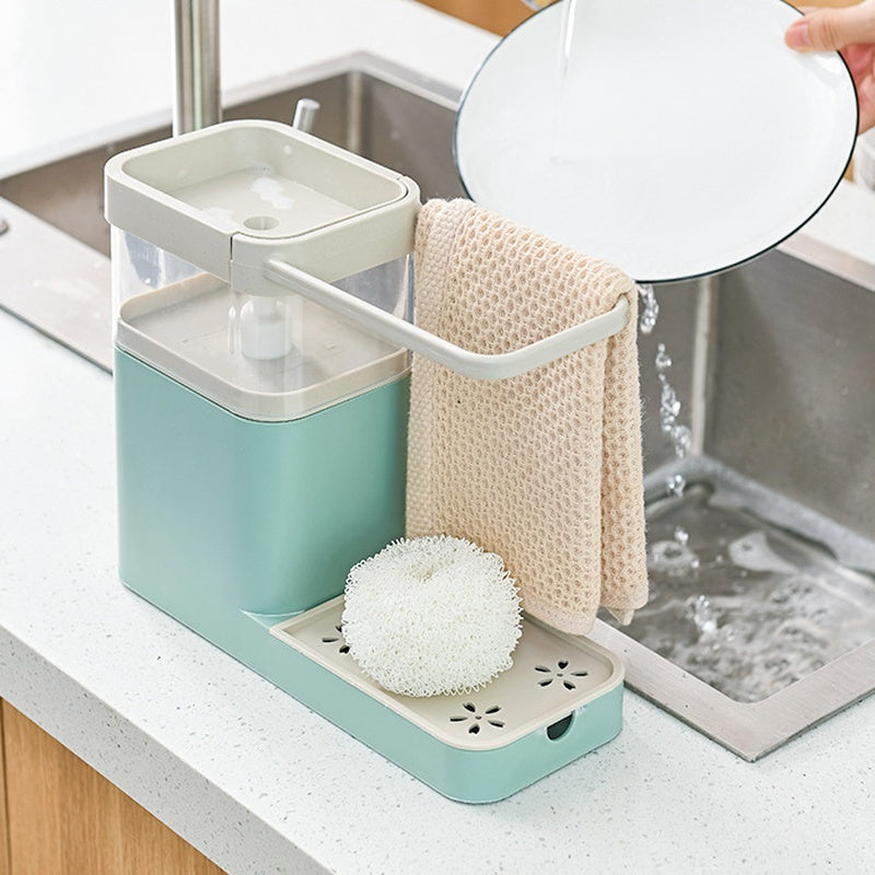 1 Pcs Kitchen 2-in-1 Dishwashing Soap Liquid Box Creative Dishwashing  Detergent Dispenser Sponge Wipe Storage Holder (Only Soap Liquid Box, Not